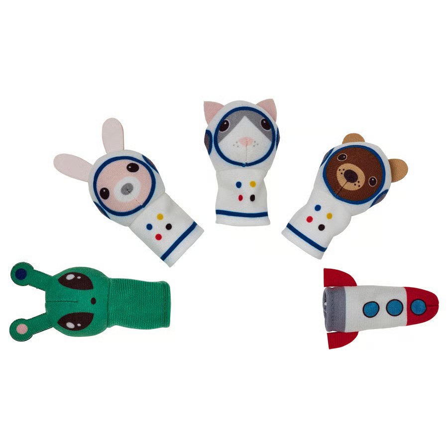 658-1 aftonsparv-5-piece-finger-puppet-set-multicolour AFTONSPARV 5-piece finger puppet set, multicolour - Image 1