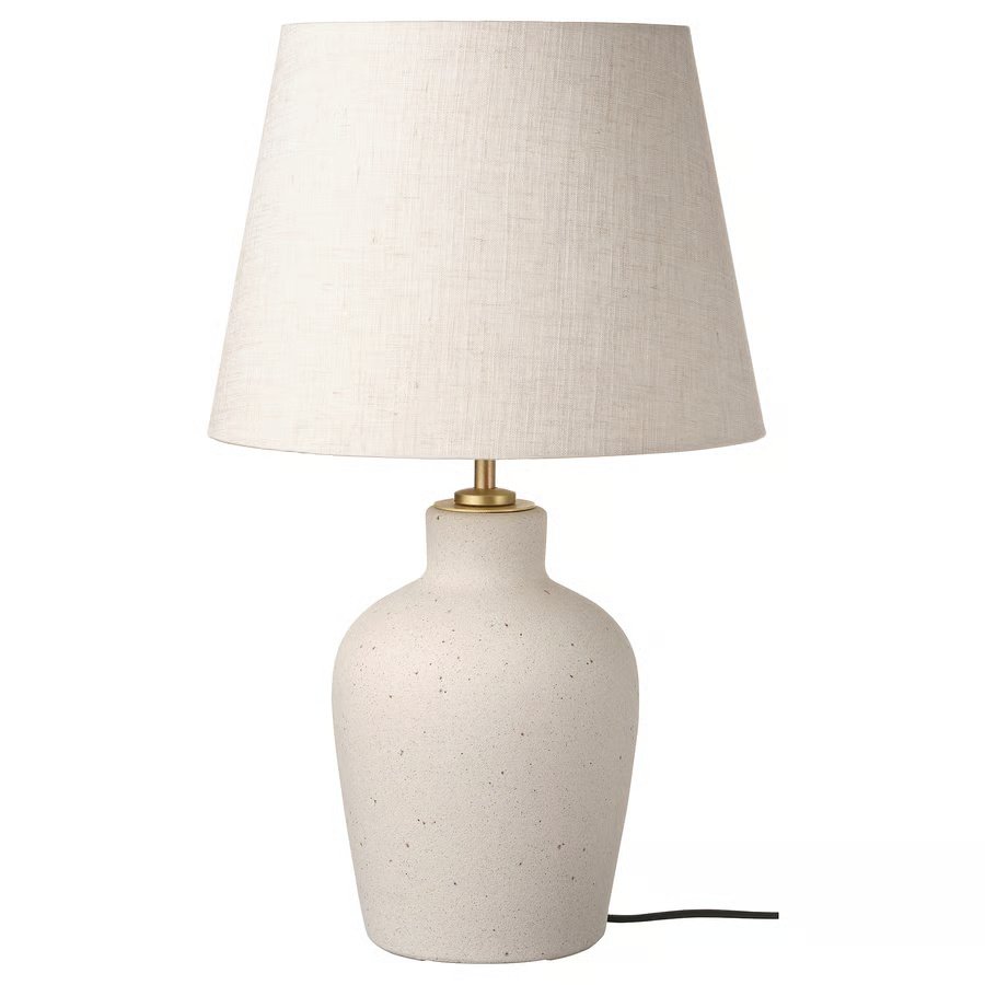 667-1 blidvaeder-table-lamp-off-white-ceramic-beige BLIDVÄDER Table lamp, off-white ceramic/beige, 50 cm - Image 1