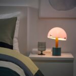 NÖDMAST LED portable lamp, battery operated, light pink/dark grey-green, 26 cm - Image 2