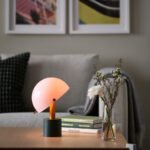 NÖDMAST LED portable lamp, battery operated, light pink/dark grey-green, 26 cm - Image 3