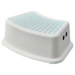 FÖRSIKTIG Children's stool, white/turquoise