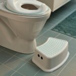 FÖRSIKTIG Children's stool, white/turquoise - Image 3