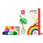 Deli Water Soluble Dust Free Color Chalk For Blackboard 12pcs