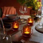 TALLTITA Tealight holder, set of 2, pink/brown - Image 2