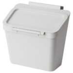 SKOLÄST Waste bin for cabinet with door, light grey, 3.3 l