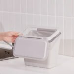 SKOLÄST Waste bin for cabinet with door, light grey, 3.3 l - Image 5