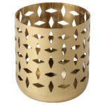 GOKVÄLLÅ Tealight holder, gold-colour, 8 cm