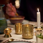 GOKVÄLLÅ Tealight holder, gold-colour, 10 cm - Image 3