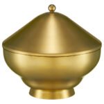 GOKVÄLLÅ Serving bowl with lid, gold-colour