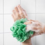 ÅBYÅN Body puff, set of 3, orange/green/white - Image 6