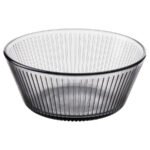 HAVSGÄDDA Bowl, stripe pattern/grey, 12 cm