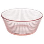 HAVSGÄDDA Bowl, stripe pattern/pink, 12 cm