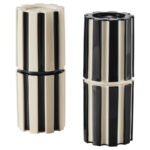 SPJUTLILJA Spice mill, set of 2, black/light beige, 16 cm