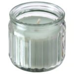 HÖKGÖK Scented candle in glass, Apple light green, 12 hr