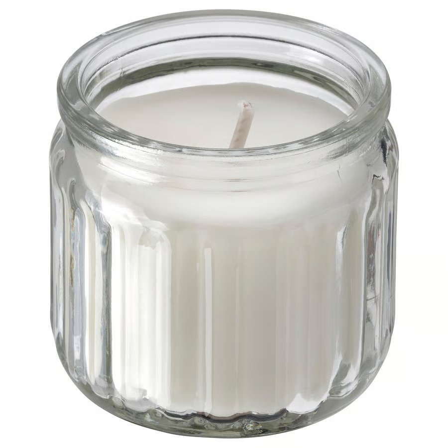860-1 hoekgoek-scented-candle-in-glass-vanilla-pale-beige HÖKGÖK Scented candle in glass, Vanilla pale beige, 12 hr - Image 1