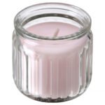 HÖKGÖK Scented candle in glass, Pink flowers pale pink, 12 hr