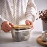 IKEA 365+ Food storage basket, metal/white, 14x14x10 cm - Image 3