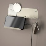 HAVREKROSS Wall organiser w hooks, light grey-beige, 23x13 cm - Image 2