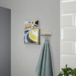 HAVREKROSS Wall organiser w hooks, light grey-beige, 23x13 cm - Image 7
