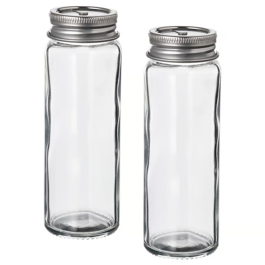 890-1 citronhaj-salt-and-pepper-shakers-clear-glass-stainless-steel CITRONHAJ Salt and pepper shakers, clear glass/stainless steel, 12 cm - Image 1