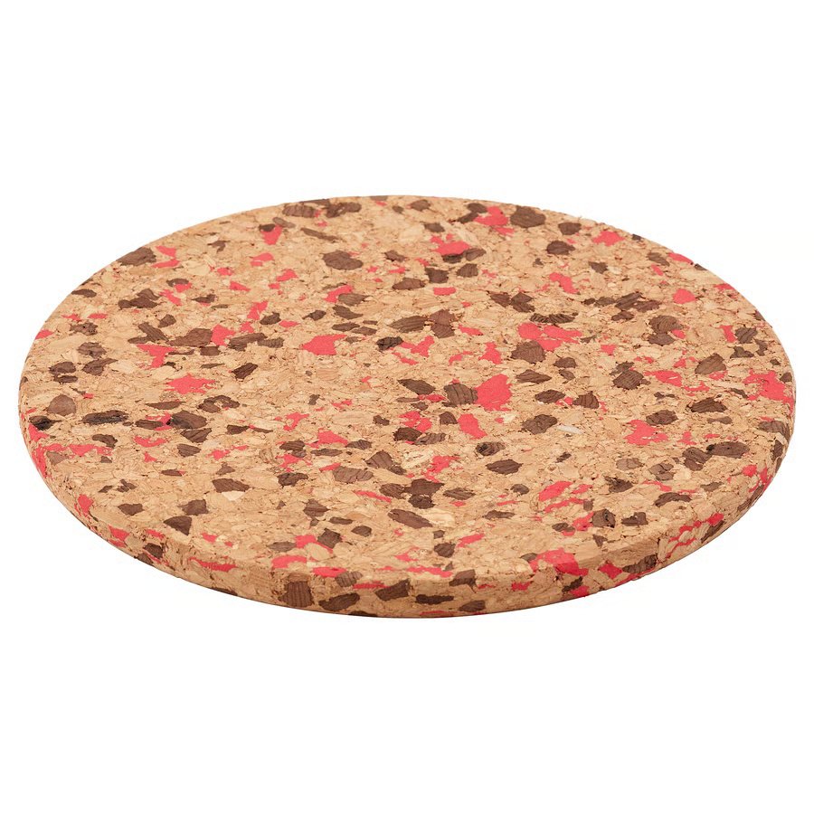 896-1 heat-pot-stand-cork-patterned-bright-red HEAT Pot stand, cork patterned/bright red, 19 cm - Image 1