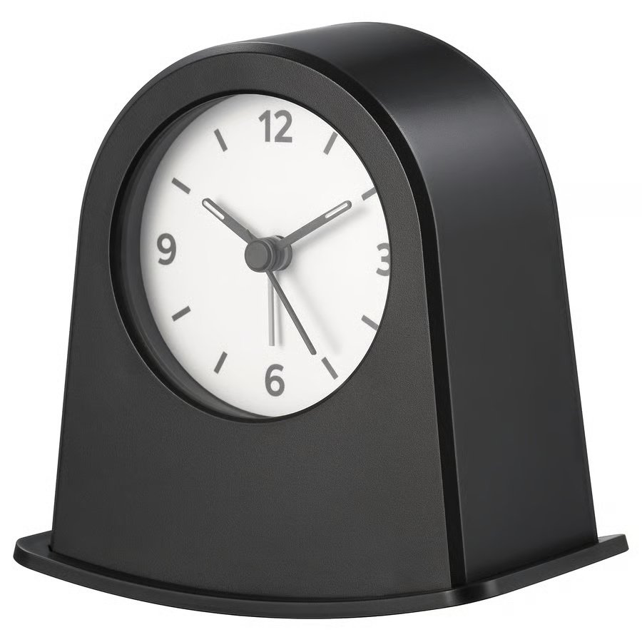 898-1 kaerrsangare-alarm-clock-black KÄRRSÅNGARE Alarm clock, black, 11x7x11 cm - Image 1