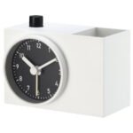 ÖKENMARSVIN Alarm clock, white, 11x6x9 cm