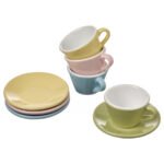 DUKTIG 8-piece cup & saucer playset, mixed colours