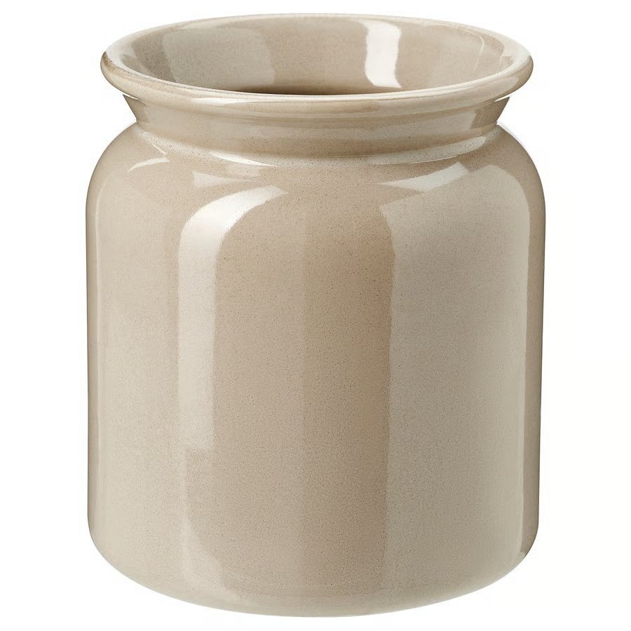 908-1 brugdhaj-utensil-holder-beige BRUGDHÄJ Utensil holder, beige, 15 cm - Image 1