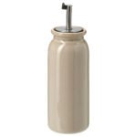 BRUGDHÄJ Oil/vinegar bottle, beige, 19 cm
