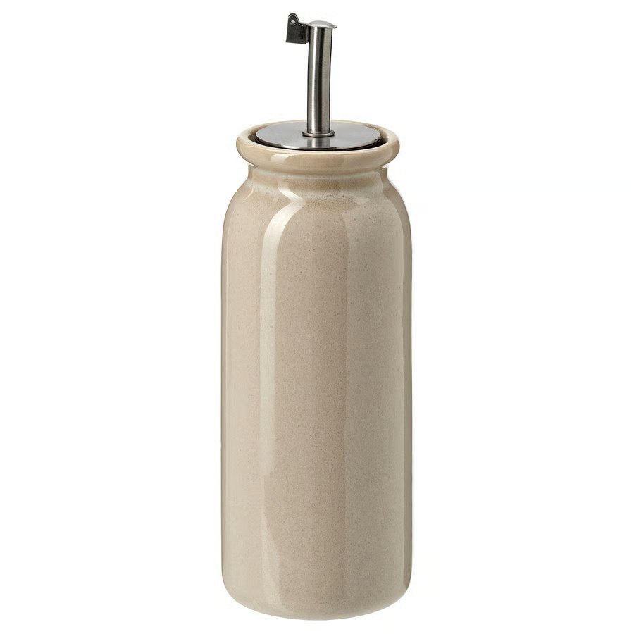911-1 brugdhaj-oil-vinegar-bottle-beige BRUGDHÄJ Oil/vinegar bottle, beige, 19 cm - Image 1