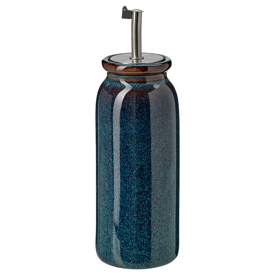 912-1 brugdhaj-oil-vinegar-bottle-blue BRUGDHÄJ Oil/vinegar bottle, blue, 19 cm - Image 1