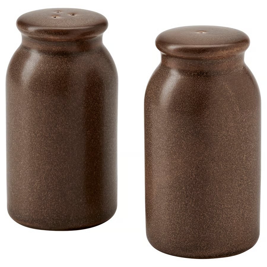 913-1 brugdhaj-salt-pepper-shaker-set-of-2-brown BRUGDHÄJ Salt/pepper shaker, set of 2, brown, 9 cm - Image 1