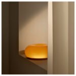 VARMBLIXT LED table/wall lamp, orange glass/round, 30 cm - Image 2