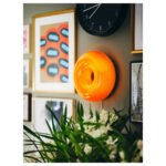 VARMBLIXT LED table/wall lamp, orange glass/round, 30 cm - Image 5
