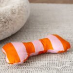 UTSÅDD Soft toy for dog, striped/light pink bright orange - Image 3