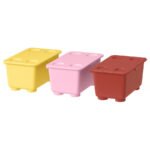 GLIS Box with lid, red/pink/yellow, 17x10 cm