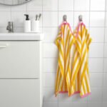SLÅNHÖSTMAL Hand towel, white/yellow striped, 40x70 cm - Image 4