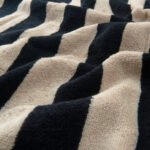 SLÅNHÖSTMAL Hand towel, black/light beige striped, 40x70 cm - Image 2