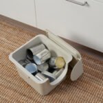 TRÖSKNING Bin with lid, light beige, 12 l - Image 4