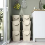 TRÖSKNING Bin with lid, light beige, 12 l - Image 5