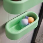 HUMLESJÖN Basket with suction cup, light green, 26x13x7 cm - Image 5