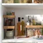 NÅLBLECKA Kitchen countertop organiser, metal/bamboo, 23x13x15 cm - Image 5