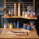 NÅLBLECKA Corner shelf, metal/bamboo for kitchen countertop, 28x28x28 cm - Image 4