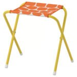 STRANDÖN Folding stool, bright yellow/bright orange