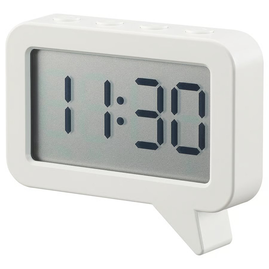 960-1 ljungpipare-clock-timer-white LJUNGPIPARE Clock/timer, white, 8x7 cm - Image 1