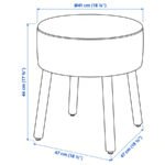 MÖRTFORS Pouffe, Diseröd dark yellow, 47x47 cm - Image 7