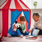 CIRKUSTÄLT Children's tent, red/blue white - Image 3