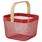 RISATORP Basket, bright red, 25x26x18 cm