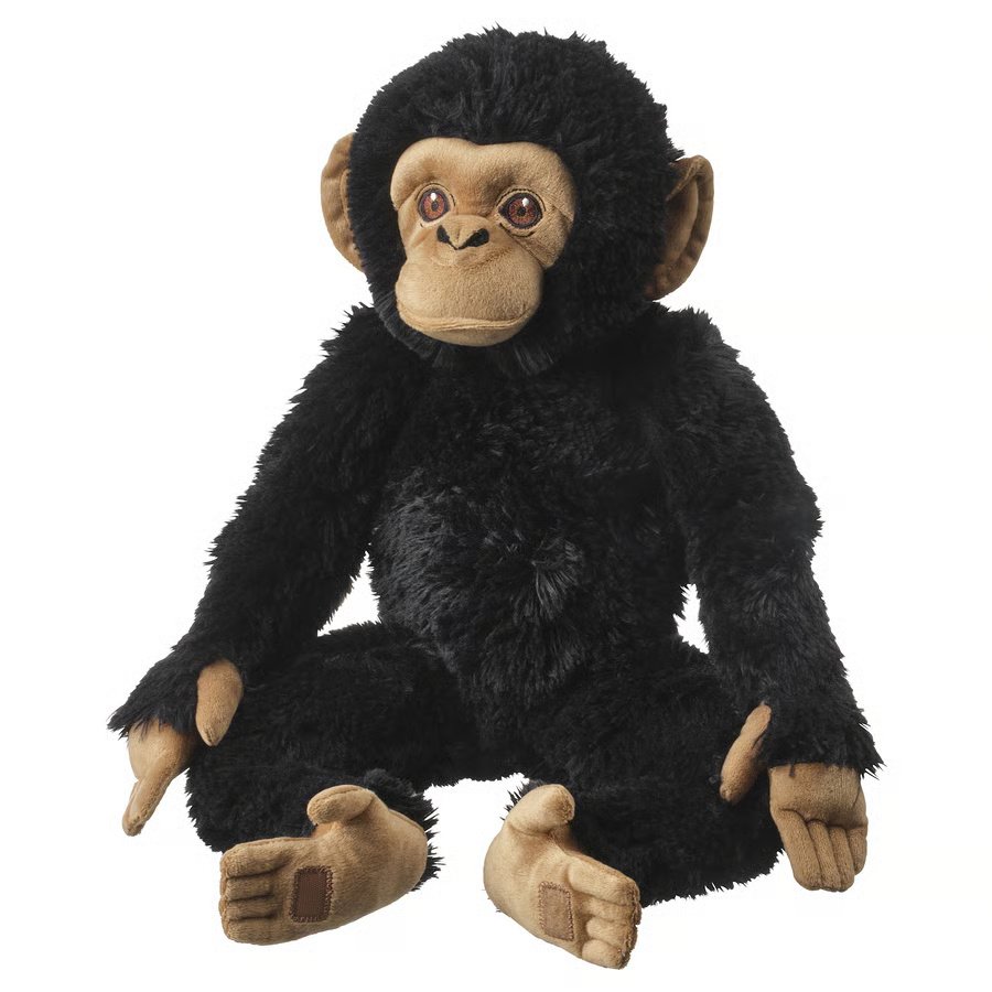 1018-1 sandloepare-soft-toy-chimpanzee-black SANDLÖPARE Soft toy, chimpanzee/black, 35 cm - Image 1